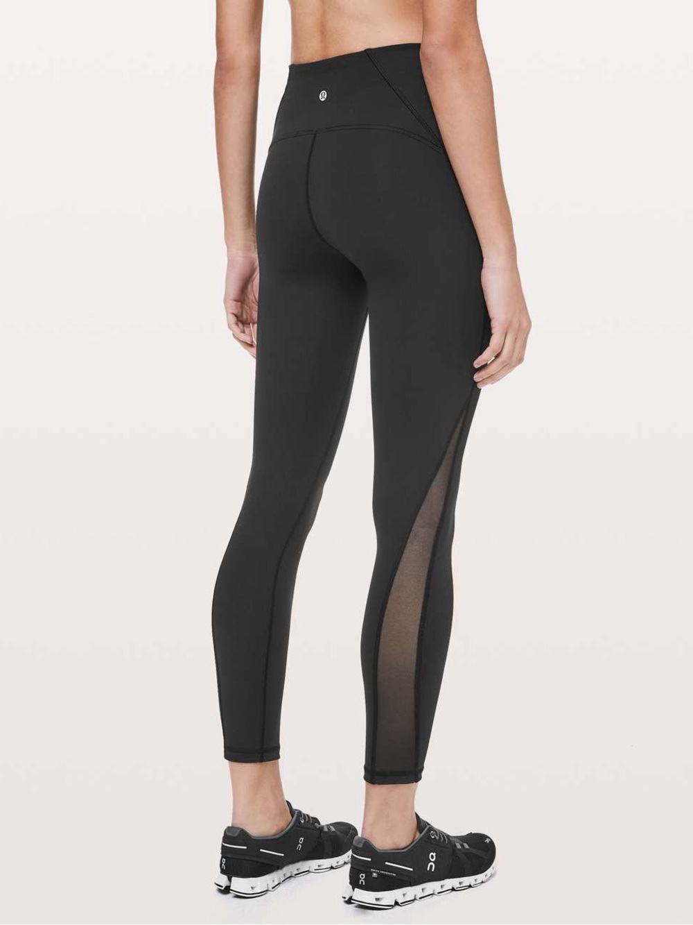 Lululemon Train Times 7/8 Pant 25" Black Mesh Full On Luxtreme Leggings Size 2
